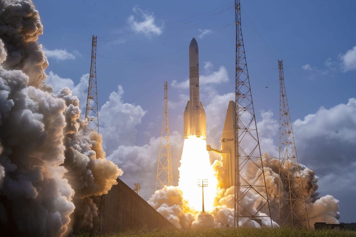 Ariane 6 blasting off from the Guiana Space Centre on February 12th 2026. ©Arianespace/Centre national d'études spatiales