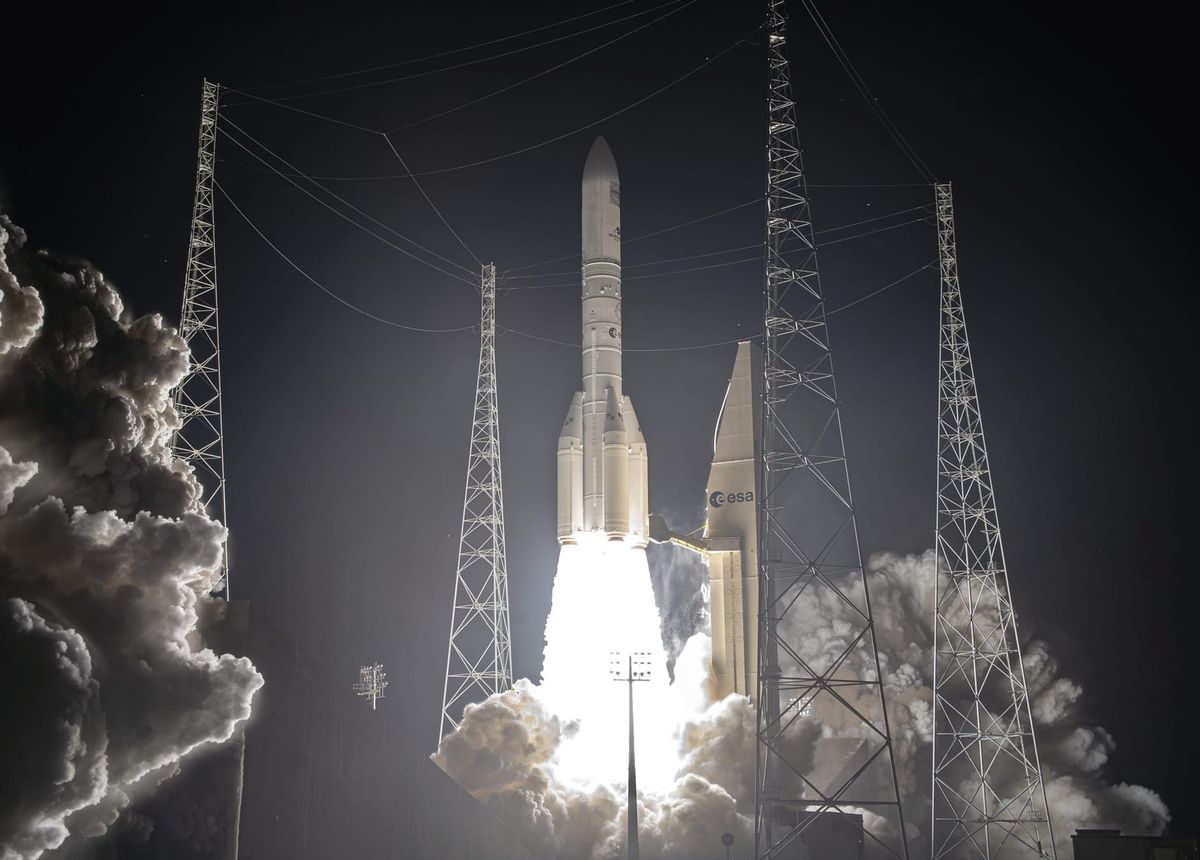 Ariane 6 blasting off from the Guiana Space Centre on April 30th 2026. ©Arianespace/Centre national d'études spatiales