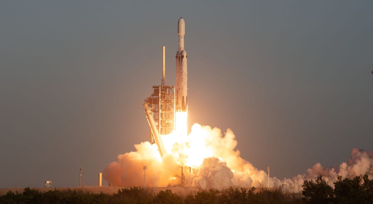 Falcon Heavy lifting off from Launch Complex 39A with the Nancy Grace Roman Space Telescope on August 30th 2026. ©Joel Kowsky/NASA