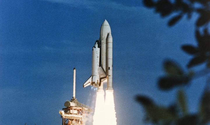 Columbia lifting off from Launch Complex 39A for STS-1. ©NASA