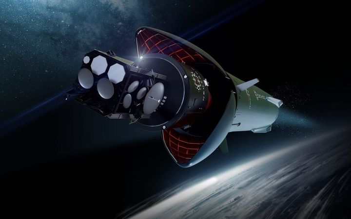 A render of Neutron during staging. ©Rocket Lab