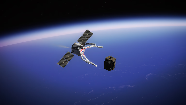 An artists impression of the UK's CLEAR mission. ©ClearSpace