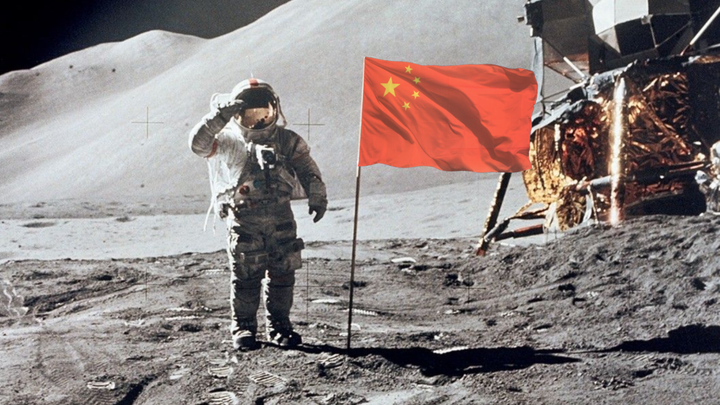 A photoshopped image of a U.S. Moonwalker with China's flag. ©NASA/Proxima Report