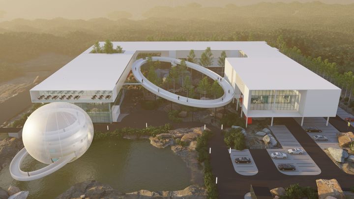 Dhruva Space's upcoming 280,000 sq ft. spacecraft manufacturing facility, currently under construction in Hyderabad