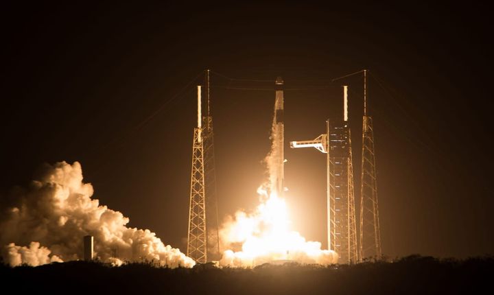 Falcon 9 lifting off from Space Launch Complex 41 for the Crew-12 mission. ©Aubrey Gemignani/NASA