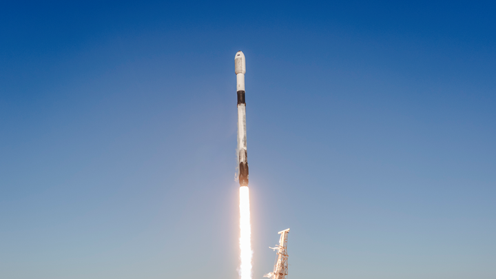 Falcon 9 lifting off from Space Launch Complex 4E on February 2nd 2026. ©SpaceX