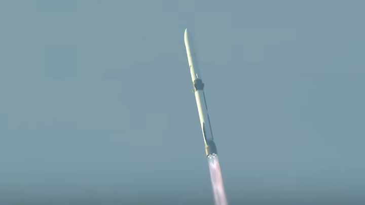 New Glenn during first-stage flight for its third mission on April 19th 2026. ©Blue Origin