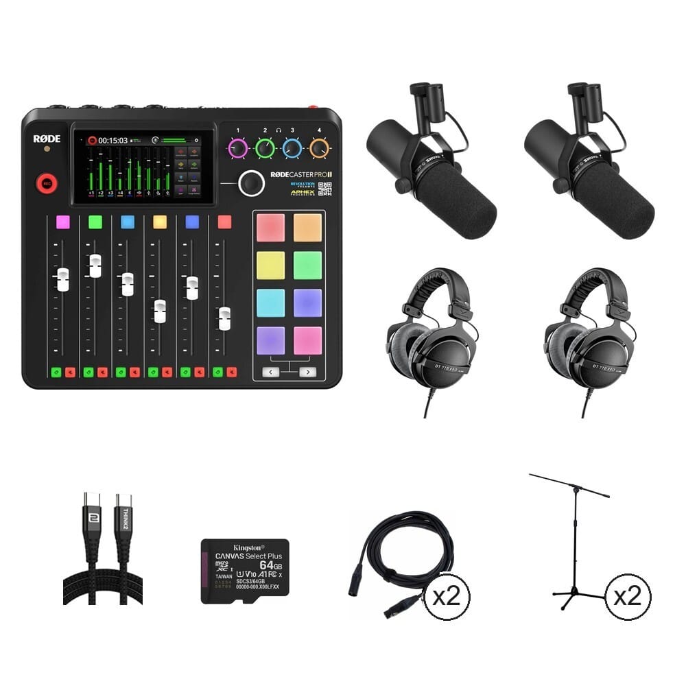 RØDECaster Pro II＋SM7B／SM7dB 雙人 Podcast 套組