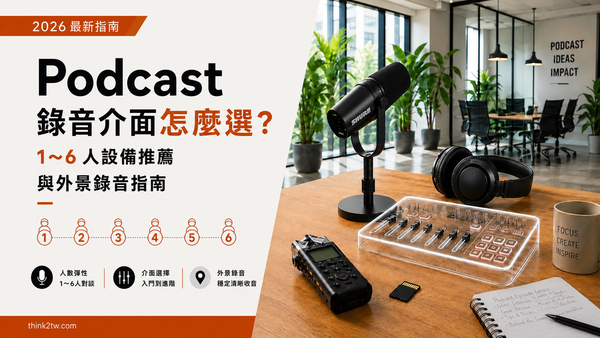 Podcast 錄音介面怎麼選？1～6 人設備推薦與外景錄音指南【2026】