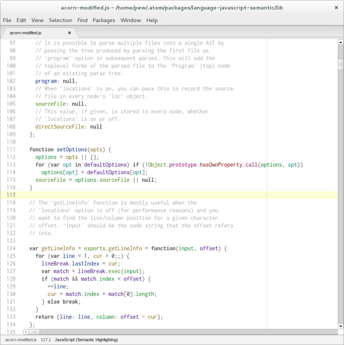 Screenshot with light theme