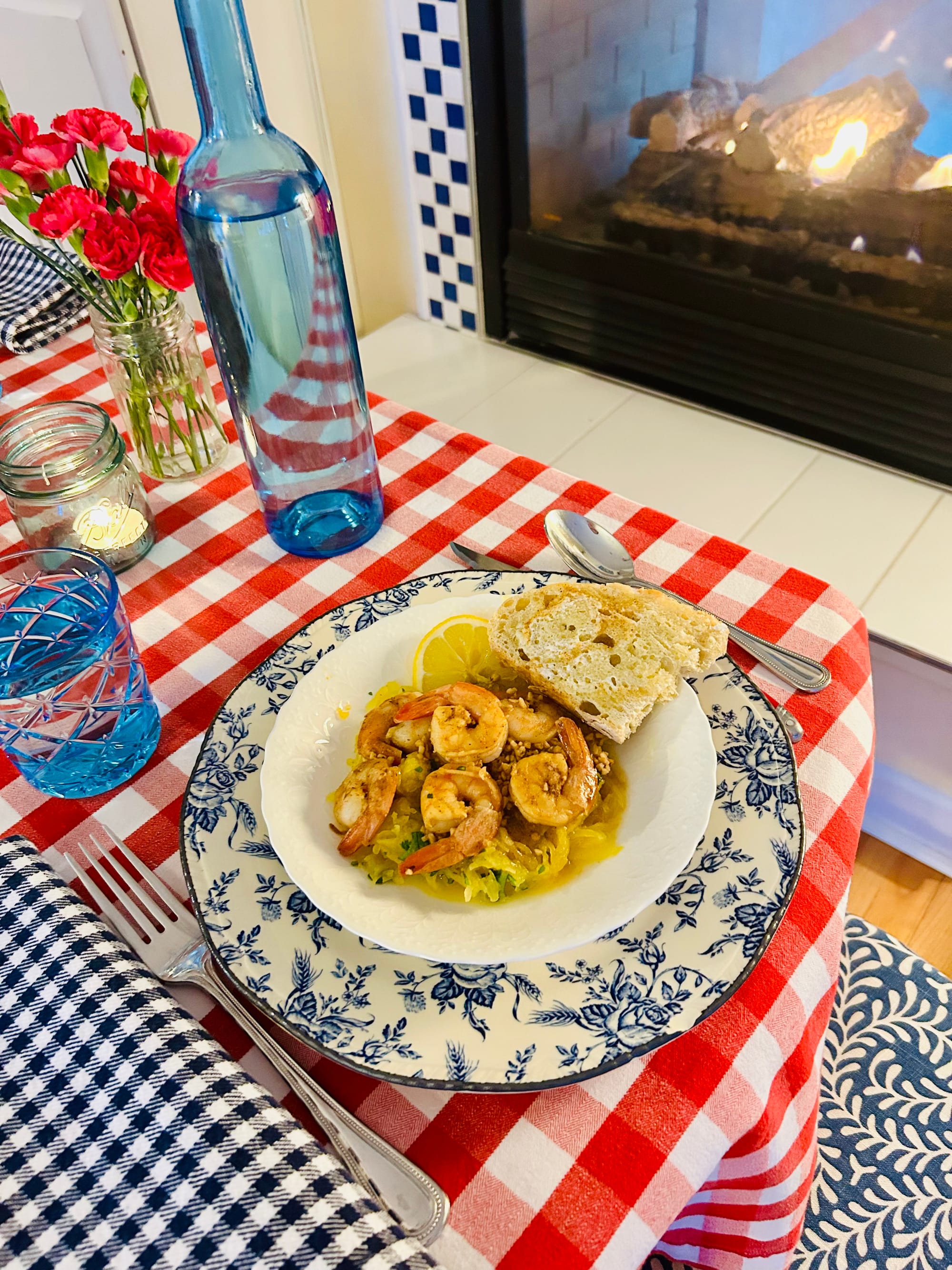 🍽️ Spaghetti Squash with Garlic Shrimp🍤