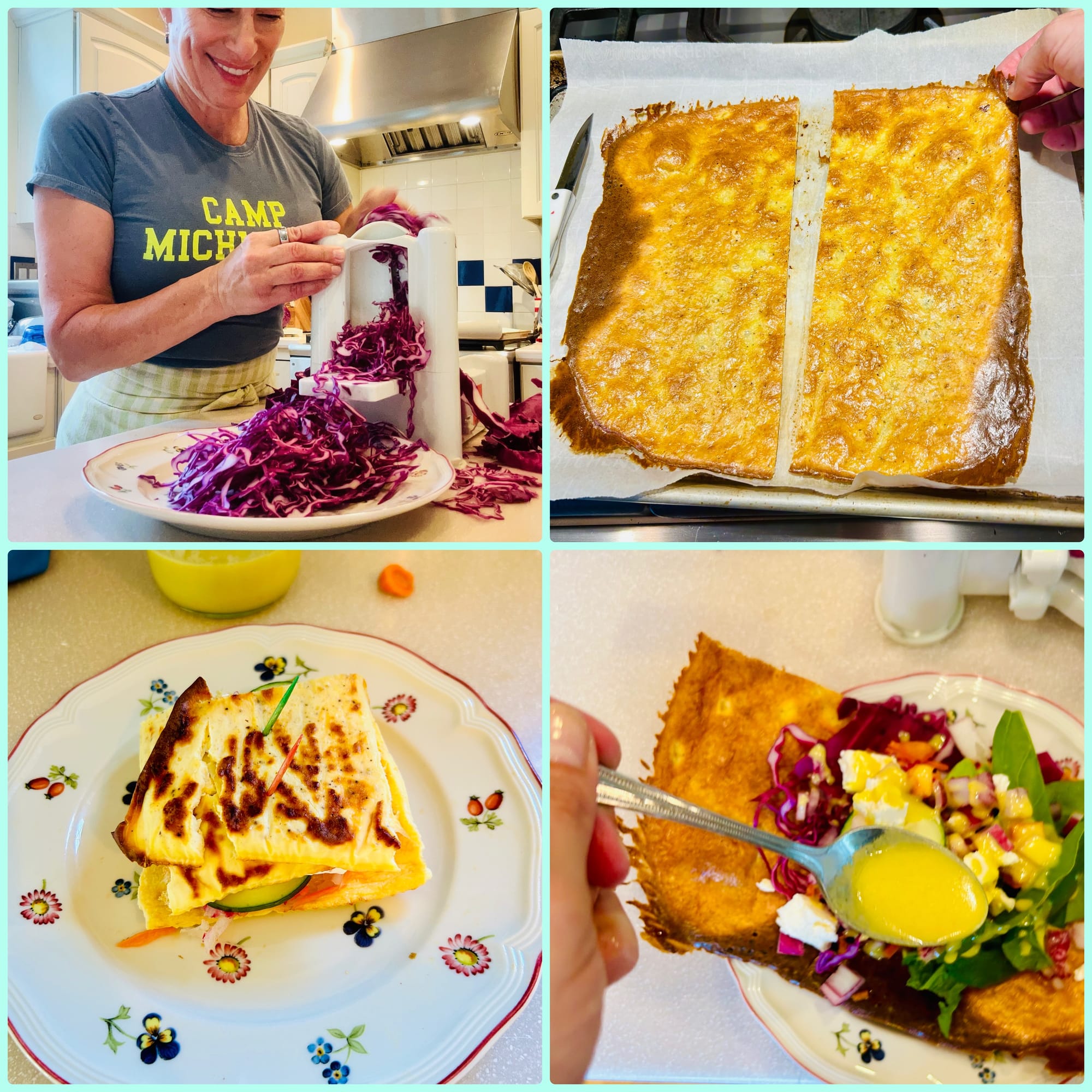 🍽️ Cottage Cheese and Egg Wraps with Vegetables & Apple Cider  Vinaigrette