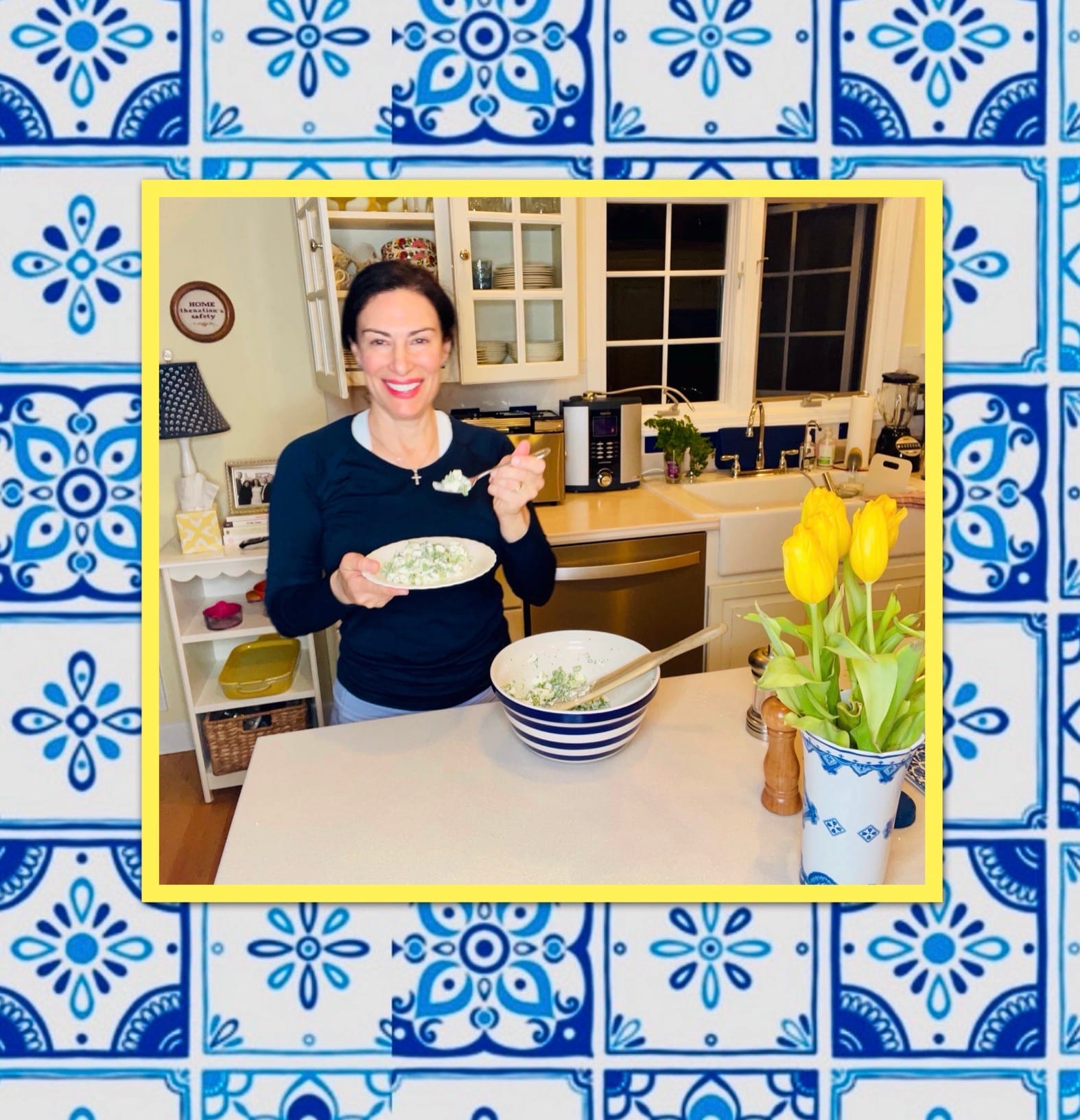 Green and White Egg Salad