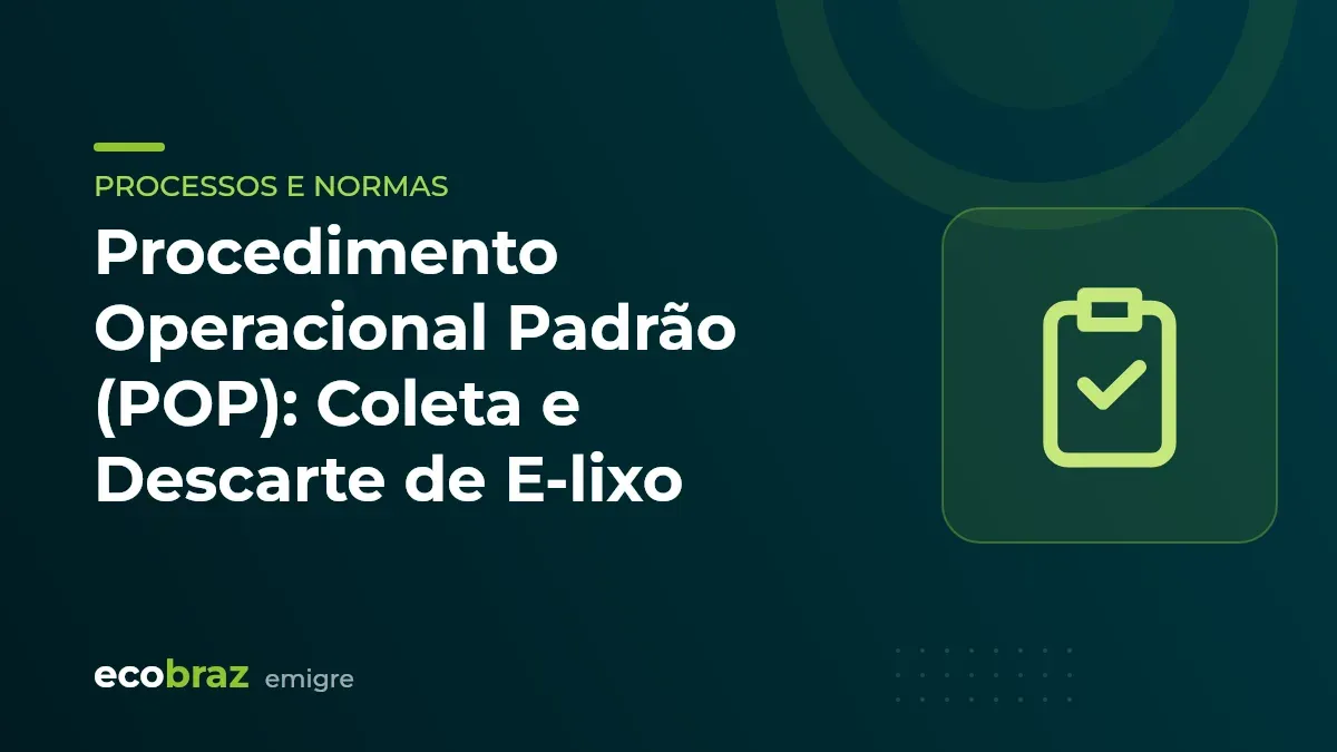 Capa ilustrada: Procedimento Operacional Padrão (POP): Coleta e Descarte de E‑lixo