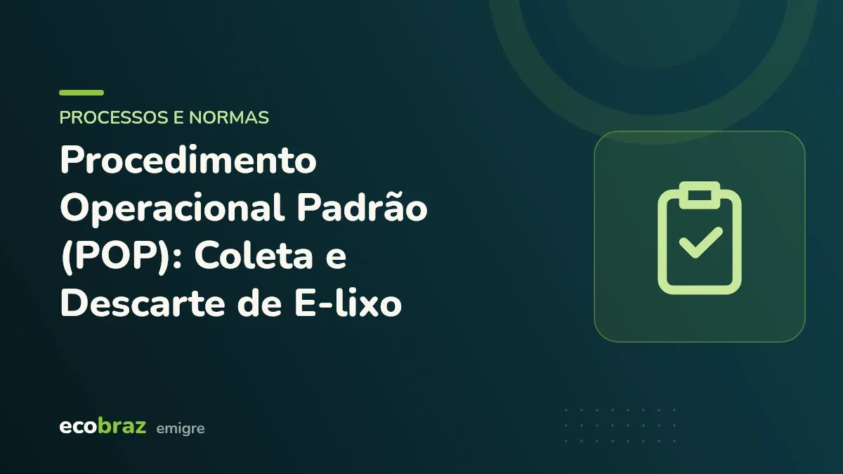 Capa ilustrada: Procedimento Operacional Padrão (POP): Coleta e Descarte de E‑lixo