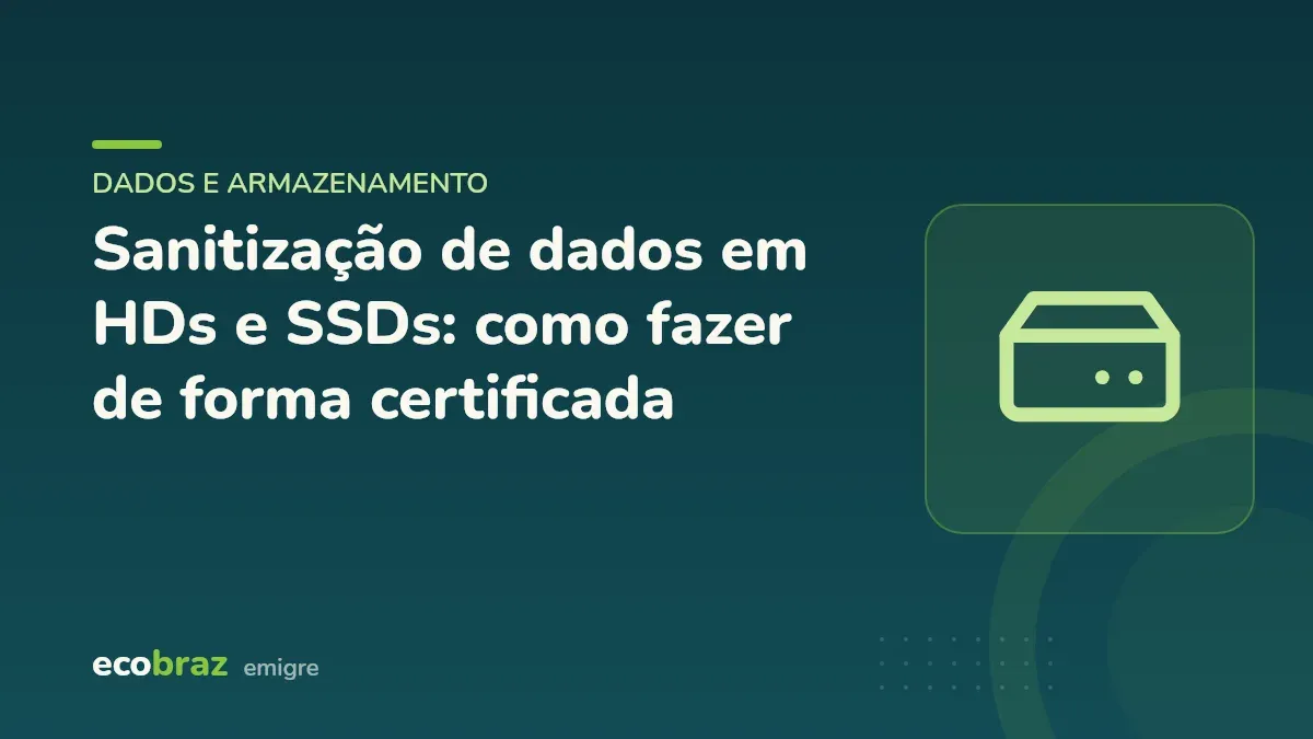 Capa ilustrada: Sanitização de dados em HDs e SSDs: como fazer de forma certificada