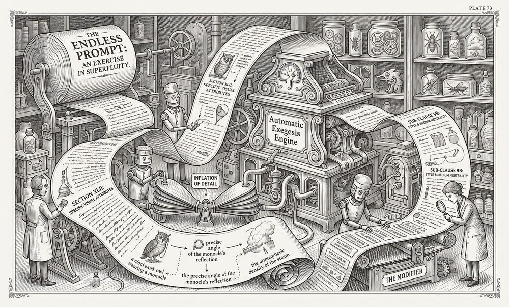 A roll of paper used for writing prompts on being fed into an complex series of machinery designed to make simple prompts more complicated for no good reason.