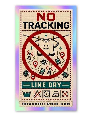 No Tracking / Line Dry — Glossy holographic supplier preview