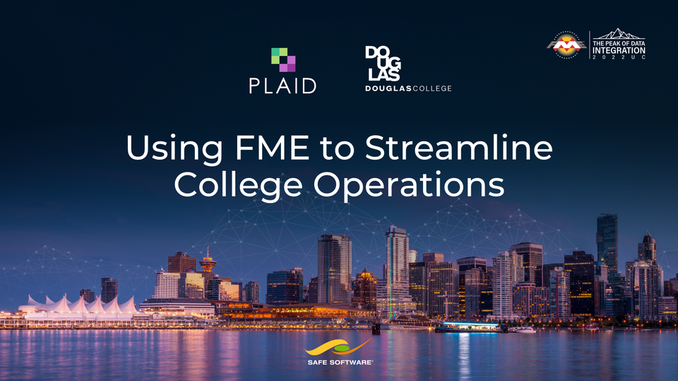 Image: Vancouver harbour from the water with conference title and sponsor logo's