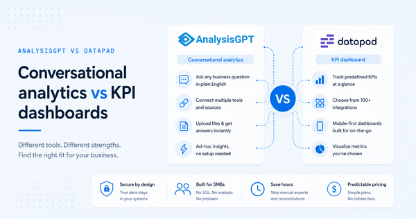 AnalysisGPT vs Datapad - AI Analytics Tool Fit for Small Business