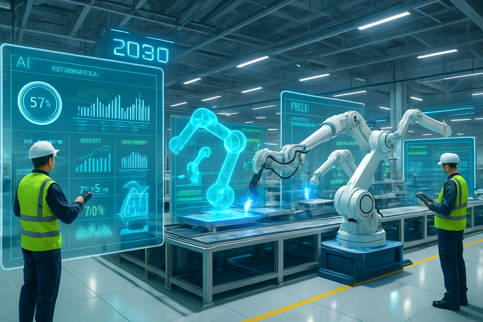 The AI-Driven Factory of 2030: How Predictive Maintenance, Digital Twins, and Edge IoT Will Redefine Global Manufacturing