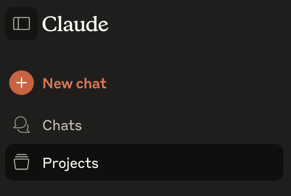 A screenshot of the projects dashboard access.