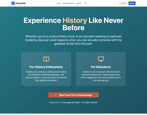 A screenshot of the HistoryPal homepage