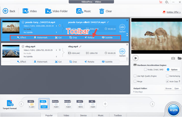 videoproc interface&nbsp;