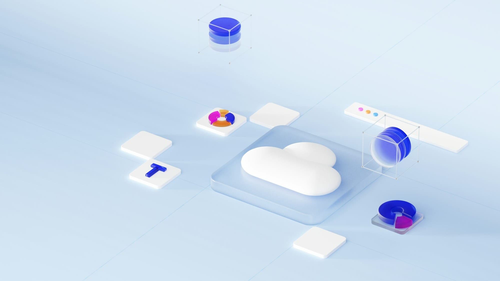 a computer screen with a cloud shaped object on top of it