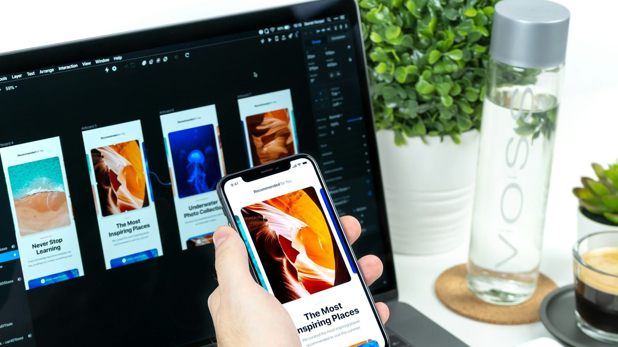 person holding iPhone turned on
