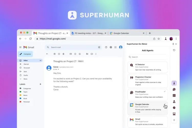 Superhuman interface