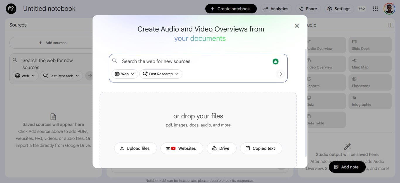 How to Generate a Cinematic Video Overview in NotebookLM - Screenshot NotebookLM / Damilare