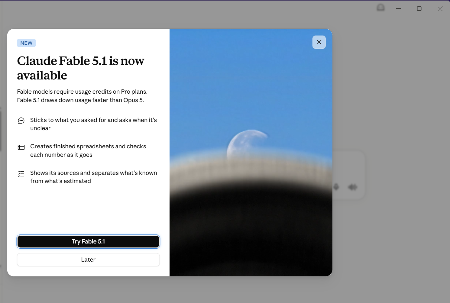 Fable 5.1 rollout to claude desktop app
