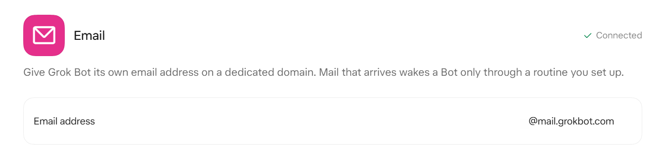 Grok Bot personal email management through the connector