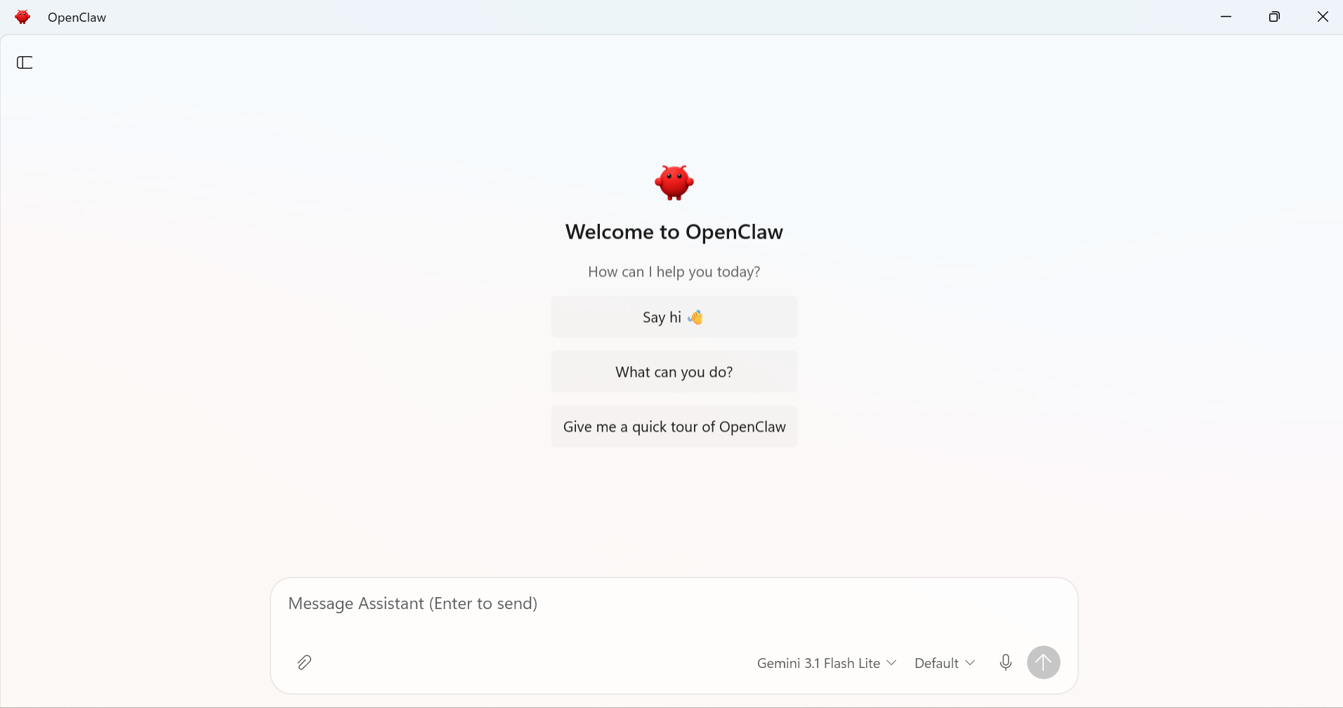 OpenClaw Setup Welcome Screen
