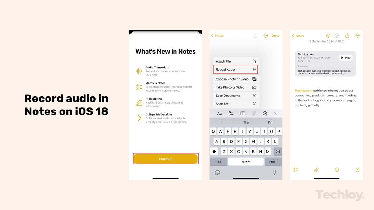 How to access and use Notes' audio recording on iOS 18 Post feature image