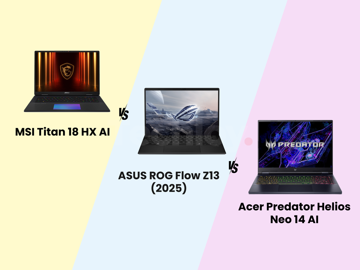 MSI Titan 18 HX AI vs. ASUS ROG Flow Z13 (2025) vs. Acer Predator Helios Neo 14 AI Post feature image