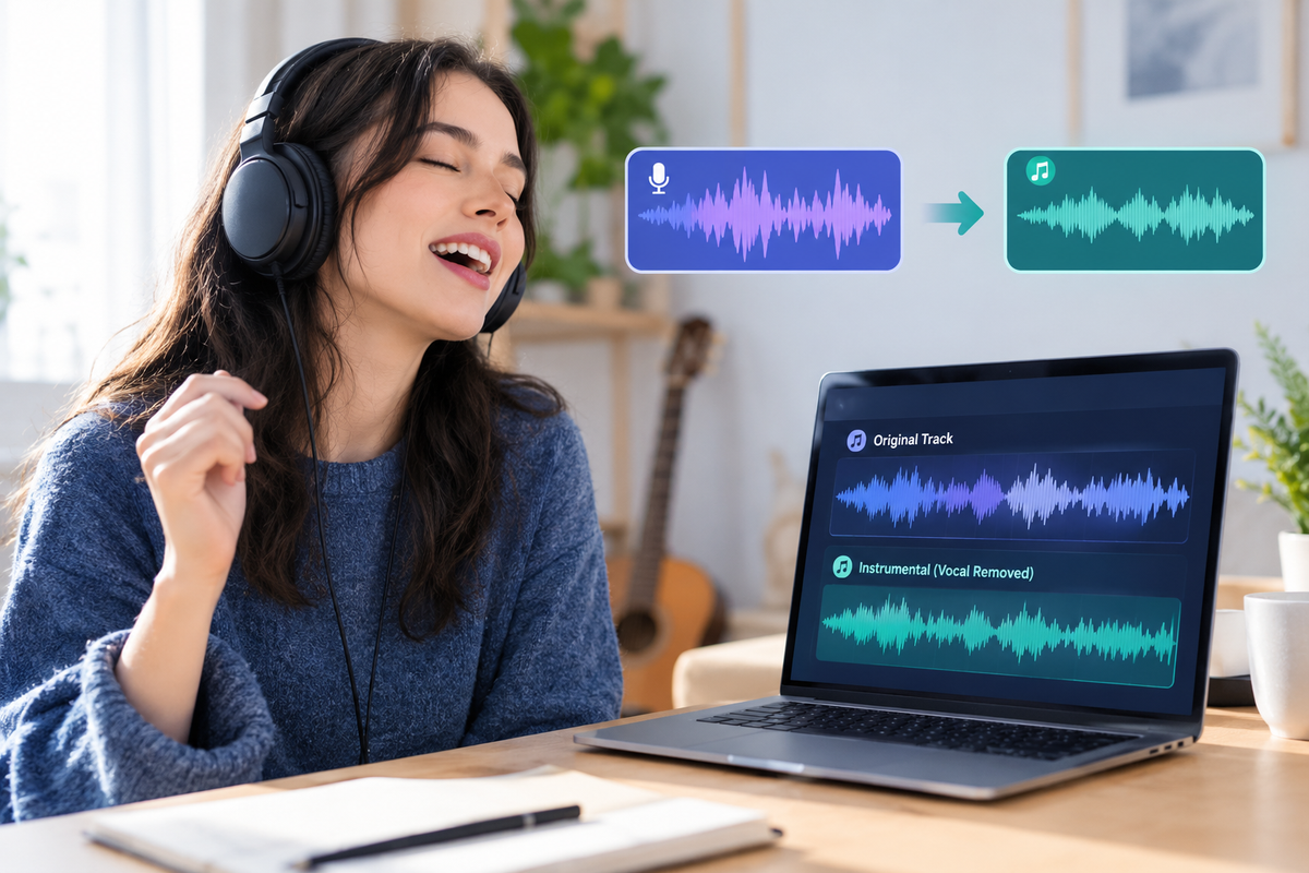 How to Turn Any Song into a Sing-Along Track with an AI Vocal Remover Post feature image