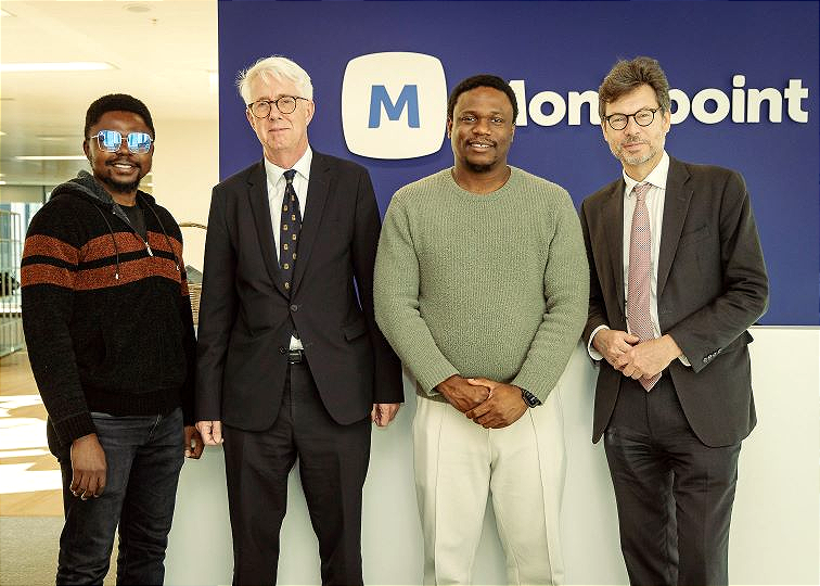 L-R:  Co-Founder and Chief Technology Officer, Moniepoint Inc, Felix Ike; Head, Financial Services, Department for Business and Trade, DBT, Hugh de Lusignan; Co-Founder and CEO, Moniepoint
