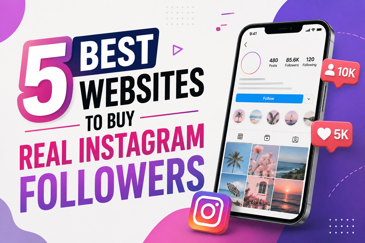 5 Best Websites to Buy Real Instagram Likes Post feature image