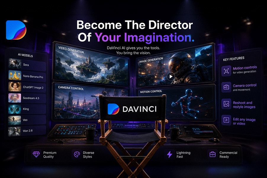 DaVinci AI Review: Access Sora, Veo, Kling, and More in One Place Post image