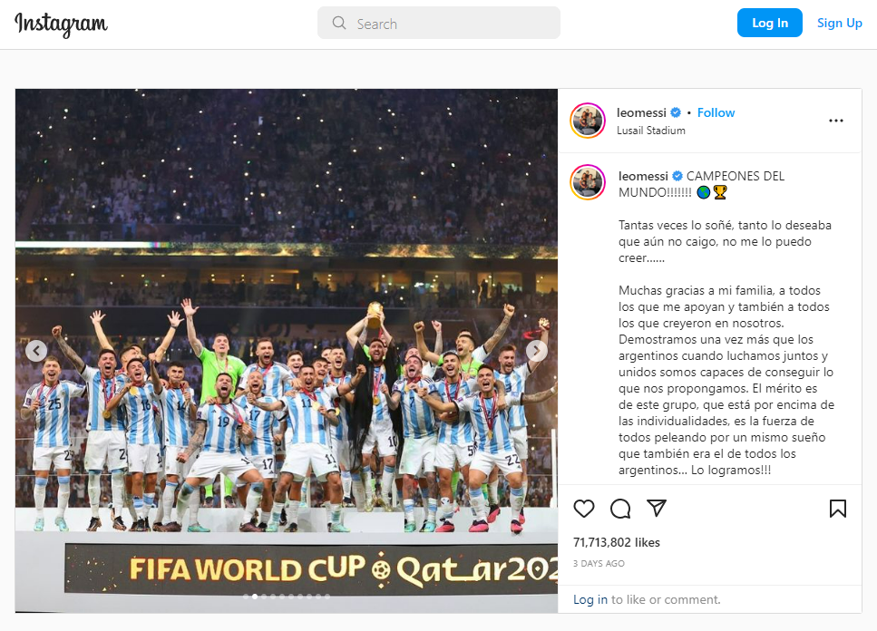 This Lionel Messi post has broken all social media records of all time Post feature image