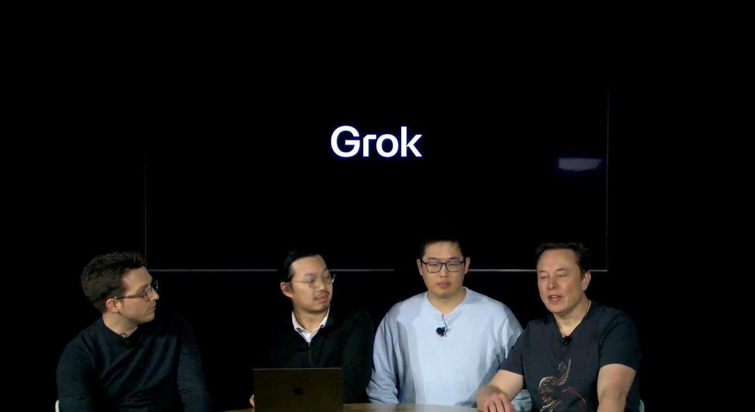 Igor, lead engineer, xAI; Jimmy Ba, leading the research; Tony from the reasoning team and Elon Musk, CEO, Tesla and Chairman, SpaceX.