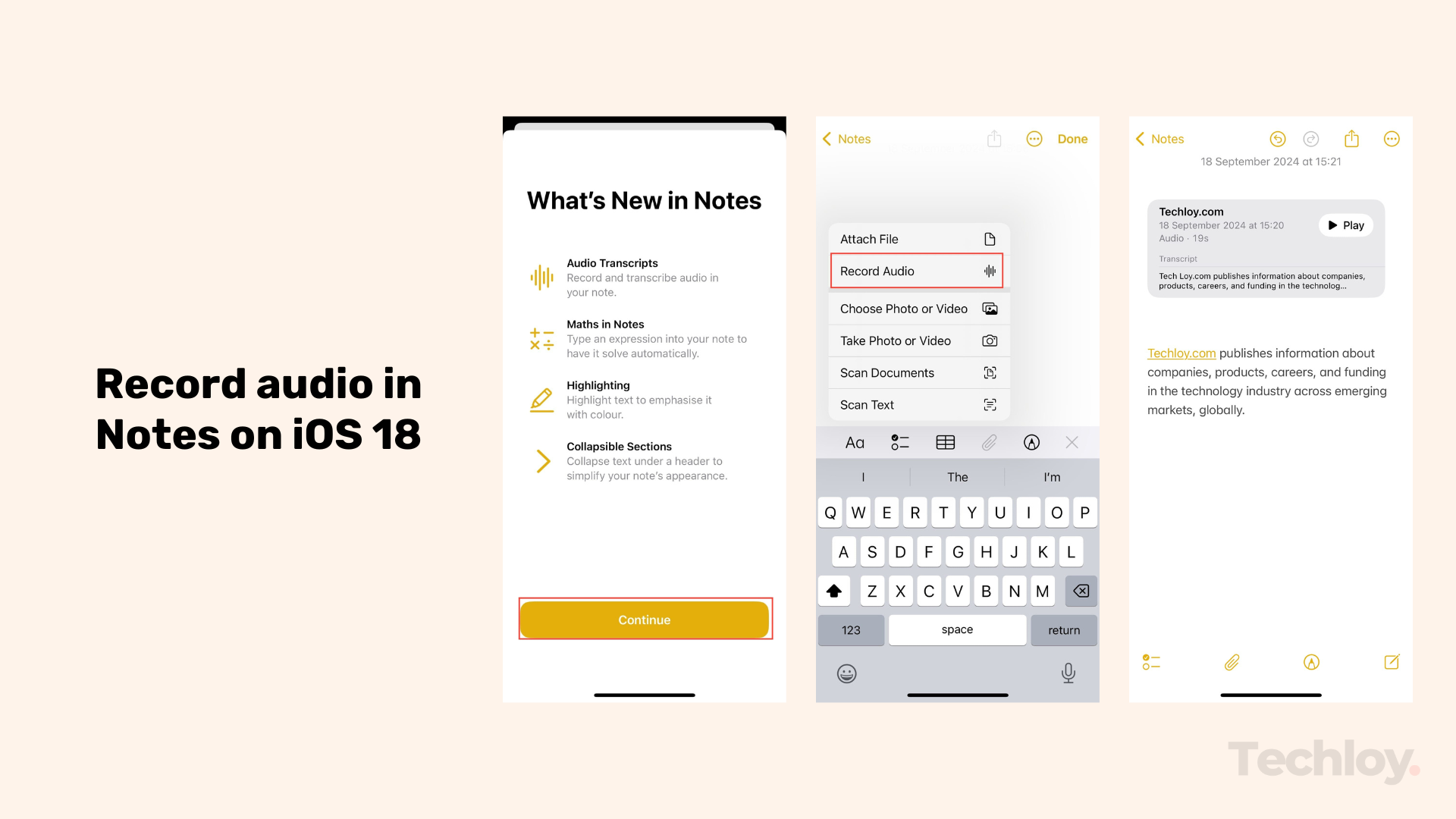 How to access and use Notes' audio recording on iOS 18 Post image