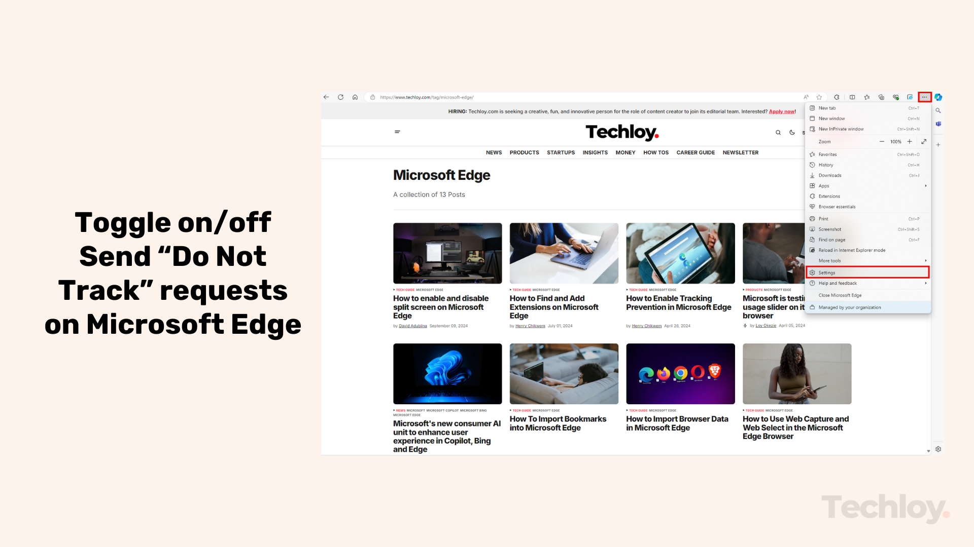 How to toggle on and off Send "Do Not Track" request on Microsoft Edge Post image