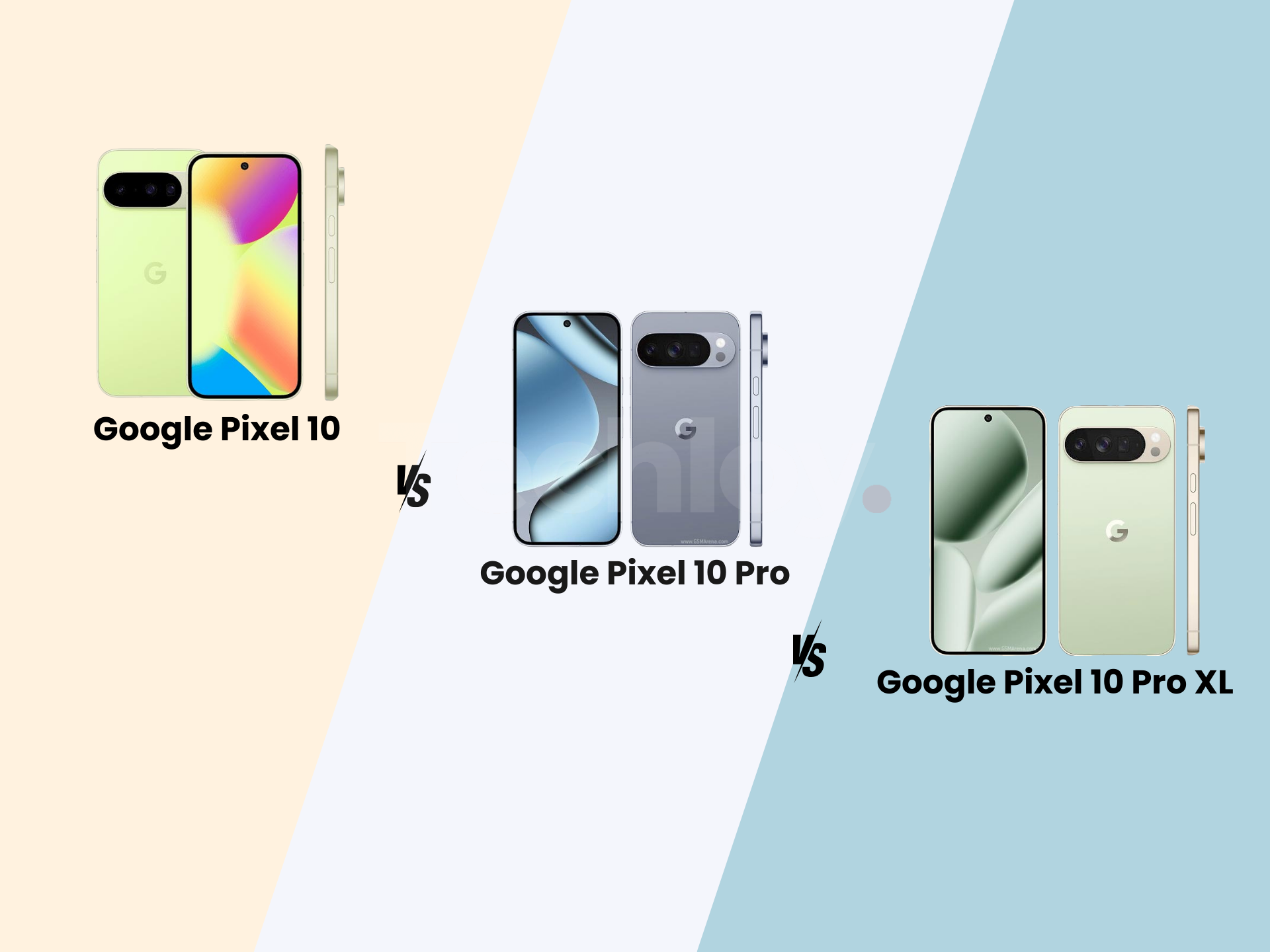 Google Pixel 10 vs. Google Pixel 10 Pro vs. Google Pixel 10 Pro XL Post image