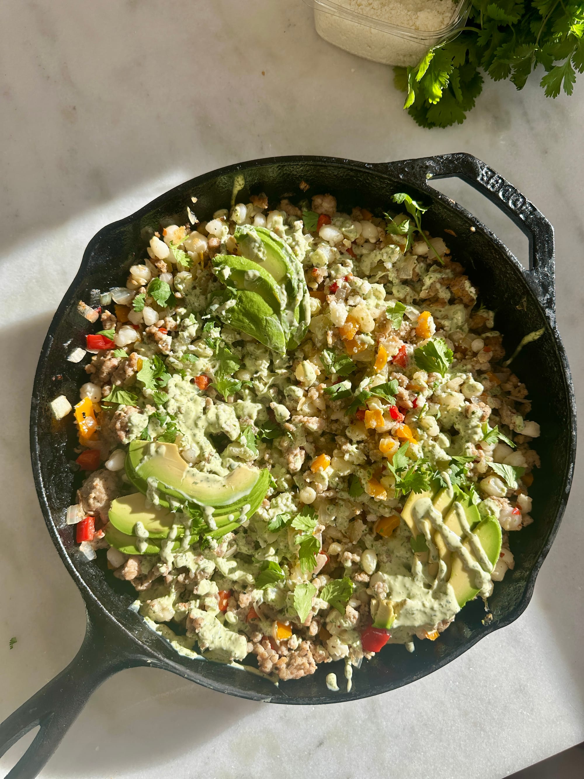 Sausage & Hominy Breakfast Hash