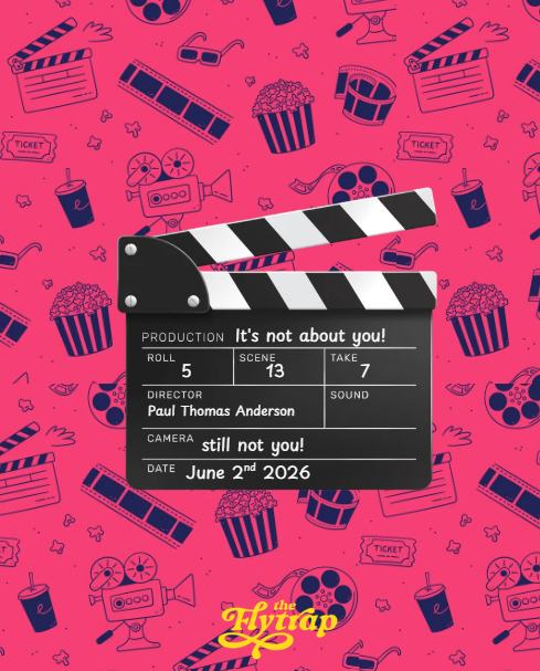 a movie slate features the words it's not about you on top of a collage of movie images