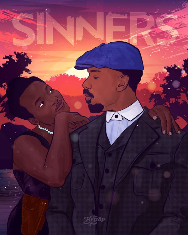 Illustration: A Black man and woman in formalwear gazing into each others' eyes. 