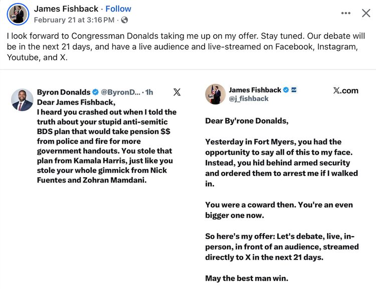 Conservative Crash-Out: Byron Donalds Vs. James Fishback